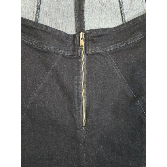 FREE People Decked In Shine Rhinestone Denim Open Back Top Size S NWT - Picture 6 of 8